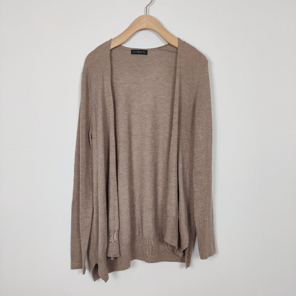 Zara Knit Women's Open Front Cardigan Size Medium Fall Wool Blend